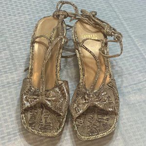 Stuart Weitzman Suede Espradrilles Lace Up Wedges